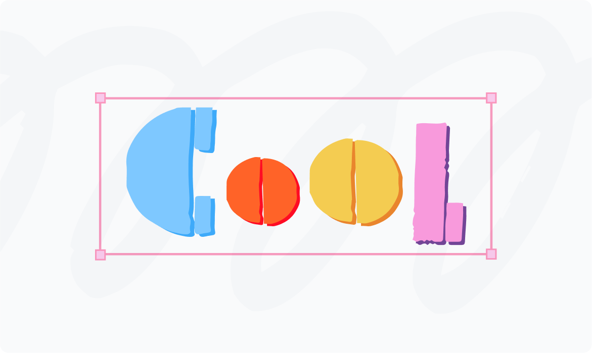 Doodles that spell "cool"